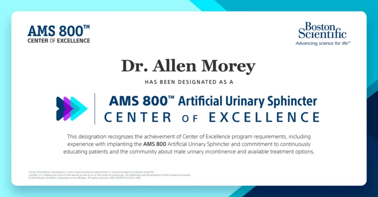 Dr. Allen Morey AMS 800 Artificial Urinary Sphincter Center of Excellence