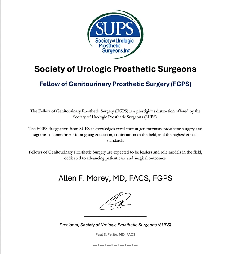 Society of Prosthetics Surgeons - distinction - Dr Morey